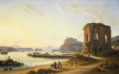 View over the Gulf of Pozzuolo with the Old Port and the Castle by Edmund Hottenroth